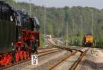 01 509-8 und 106 992-1 am 22.05.2010 im Bahnhof Aue.(Aufgenommen vom Bahnsteig)