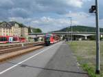 VT 642 196/696 der Erzgebirgsbahn am 16.6.2012 im Bahnhof Aue.