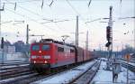 151 067-6 am 28 Januar 2014...fährt am Augsburger Hbf vorbei