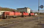 Auch Rangierloks haben mal Sonntagsruhe, so wie die beiden 294ziger und die 362zig hier im Bahnhof Bad Friedrichshall-Jagstfeld am 29.12.2012