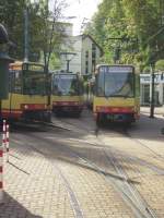 AVG TW 512,578 und 585 im Bahnhof Bad Herrenalb am 14.10.2009