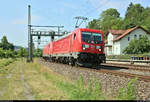 187 162 DB mit 185 385-2 DB als Lokzug durchfährt den Bahnhof Bad Kösen auf der Bahnstrecke Halle–Bebra (KBS 580) Richtung Naumburg(Saale)Hbf.