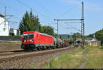 Gemischter Gz mit 187 161-5 DB durchfährt den Bahnhof Bad Kösen auf der Bahnstrecke Halle–Bebra (KBS 580) Richtung Großheringen.