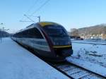 Ein Desiro der Stdtebahn Sachsen GmbH steht als SB 71 nach Pirna in Bad Schandau bereit.