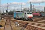 Am 02.03.2017 stand Rpool/BLSC 186 103 abgestellt im nördlichen Vorfeld vom Badischen Bahnhof von Basel und wartete auf ihre nächste Leistung.