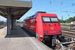 Nachdem 101 076-8  CEWE Fotobuch  am Morgen des 13.05.2017 den Nacht-IC nach Basel SBB, stand die in der Morgensonnen auf Gleis 99 in Basel Bad Bf und wartete dort darauf, am Mittag einen EuroCity