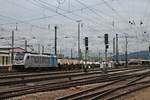 Durchfahrt von Rpool/BLSC 187 007-0 mit dem DGS 47006 nach Lahr (Schwarzw.) am Nachmittag des 30.01.2018 durch den Badischen Bahnhof von Basel in Richtung Weil am Rhein.