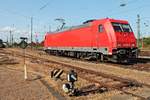 Ausfahrt am Nachmittag des 19.09.2018 von ATLU/RHC 185 605-3 als Rangierfahrt vom Abstellgleis im nördlichen Vorfeld des Badischen Bahnhof von Basel, um auf ein Durchfahrtsgleis zu gelangen.