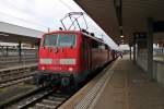 Am 05.12.2013 stand die Freiburger 111 060-0  1000 Jahre Gundelfingen  mit der RB 26564 (Basel Bad Bf - Offenburg) im Startbahnhof Basel auf Gleis 10 und wartet auf ihrer Abfahrt.