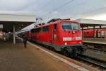 Highlight am 13.02.2014, war die Freiburger 111 060-0  1000 Jahre Gundelfingen , an der RB 26574 (Basel Bad Bf - Offenburg) als Steuerwagenersatz hing.