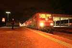 120 113-6 mit dem Az 13371 von Hamburg-Altona nach Alessandria am frhen Morgen des 30.05.14 beim Verlassen des Badischen Bahnhofs in Basel.