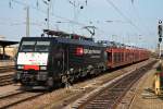 Am 04.10.2014 fuhr ES 64 F4-096 (189 996-2) mit einem Autozug aus Roterdam durch Basel Bad Bf gen Muttenz.