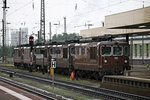 Außerplanmäßig stand am Morgen des 15.06.2015 die BLS Cargo Re 4/4 195 (425 195)  Unterseen  zusammen mit vier ihrer Schwestern auf Gleis 96 in Basel Bad Bf abgestellt.