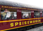 Dampflok 01 519 am Bayreuther Hauptbahnhof am Samstag, 01.April 2017 (hier angehängter Speisewagen)    Die Geraer Eisenbahnwelten e.V.