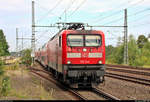 112 144-1 von DB Regio Schleswig-Holstein (DB Regio Nord) als RE 21865  Hanse-Express  (RE1) von Hamburg Hbf erreicht den Endbahnhof Büchen auf Gleis 1.