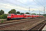 120 202-7 von DB Regio Nordost als RE 4308  Hanse-Express  (RE1) von Rostock Hbf nach Hamburg Hbf erreicht den Bahnhof Büchen auf Gleis 4.