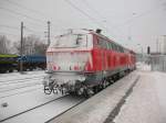 218 139 von DB Fahrwegdienste im Wintereinsatz am 02.Dezember 2010 in Bergen/Rgen.