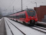 442 339 auf der RE 9,am 15.Januar 2017,als RE 13008 Sassnitz-Rostock in Bergen/Rügen.