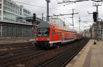 Hier eine RB14 (RB18914) von Berlin Schönefeld Flughafen nach Nauen, bei der Einfahrt am 15.3.2014 in Berlin Friedrichstraße. Schublok war 143 641-9.