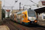 Hier 445 108-4 als RE2 (RE83963) von Cottbus nach Wismar, bei der Ausfahrt am 28.6.2014 aus Berlin Friedrichstraße. 