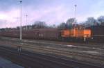 106 250 rangiert im Bahnhof Berlin Grunewald, 27.03.1985.