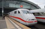 Hier 401 088-0  Rdesheim am Rhein  als ICE276 von Interlaken Ost nach Berlin Ostbahnhof, bei der Aushart am 6.4.2012 aus Berlin Hbf.