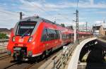 Hier 442 329-9 als RB14 (RB18927) von Nauen nach Berlin Ostbahnhof, bei der Ausfahrt am 23.6.2013 aus Berlin Hbf.