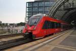 Hier 442 130-1 und 442 122-8 als RB21 (RB18675) von Wustermark nach Berlin Friedrichstraße, bei der Ausfahrt am 26.7.2013 aus Berlin Hbf.