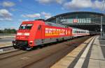 Hier 101 001-6 mit IC1919 von Berlin Ostbahnhof nach Kln Hbf., dieser Zug stand am 29.9.2013 in Berlin Hbf.