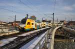 Hier 445 113-4 als RE2 (RE83969) von Cottbus nach Wittenberge, bei der Einfahrt am 1.2.2014 in Berlin Hbf.