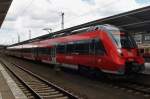 Hier 442 818-1 als RE7 (RE94716) von Berlin Lichtenberg nach Wünsdorf-Waldstadt, dieser Triebzug stand am 23.6.2013 in Berlin Lichtenberg.