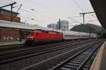 Hier 120 159-9 mit IC146 von Berlin Ostbahnhof nach Amsterdam Centraal, dieser Zug stand am 18.5.2013 in Berlin Ostbahnhof.