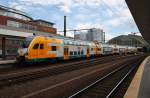 Hier 445 100-1 als RE2 (RE37369) von Berlin Ostbahnhof nach Wittenberge, bei der Ausfahrt am 23.6.2013 aus Berlin Ostbahnhof.