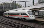 Hier 605 014-0 als ICE380 von Berlin Ostbahnhof nach Århus H mit 605 004-1 als ICE35 von Berlin Ostbahnhof Nykoebing F st, bei der Ausfahrt am 14.6.2014 aus Berlin Ostbahnhof.