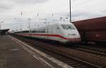 Hier 808 033-5  Ulm  als ICE545 von Kln Hbf. nach Berlin Hbf.(tief) mit 808 041-8  Bad Hersfeld  als ICE555 von Bonn Hbf. nach Berlin Hbf.(tief), ber der Durchfahrt am 27.4.2013 durch Berlin Schnefeld Flughafen, in Richtung Berlin Grnauer Kreuz.