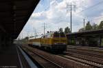 218 477-8 DB Netz AG mit einem Messzug, bei der Durchfahrt in Berlin-Schönefeld Flughafen und fuhr in Richtung Grünauer Kreuz weiter.