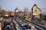 BERLIN, 31.03.2009, Gleisbauarbeiten im Bahnhof Schöneweide