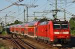 146 107 verlässt am 28.5.2017 mit dem E28734 von Berlin Südkreuz nach Lutherstadt Wittenberg Hauptbahnhof den Startbahnhof.