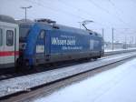 BR 101 136-0 mit IC 2455  Pommersche Bucht  nach Ostseebad Binz am 10.02.2007 im Bahnhof Bitterfeld.