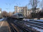 Ein IC-Schlusswagen verlsst den Bonner HBF.Gezogen wurde der Zug von der Europa-Lok(101 101 4).16.2.10.