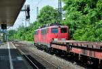 140 811-1 mit  Partner  und Flachwagen bei der Durchfahrt Hbf Bonn - 02.06.2012