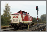 EVB Diesellok 286 im Bahnhof Bremervörde am 27.2.1996.