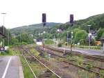 Der sdliche Bahnhofskopf des Bahnhof Brilon Wald am 06.06.2009.