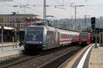 Die 101 070-1  Adler Mannheim  hlt mit dem IC 2274 (Karlsruhe - Kassel-W.) in Bruchsal.