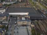 Der Chemnitzer Hauptbahnhof vom Ballon aus  aufgenommen.