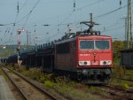 155 036+vollen Peugot und Citroen Zug am 8.10.10 hier durch Chemnitz HBF 