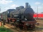 Die Lok vom Zug der Erinnerung am 27.04.08 im Bahnhof Cottbus .