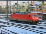 185 318-3 am 16.Mrz 2013 in Cottbus Hauptbahnhof.