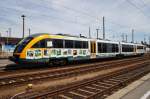 Hier 642 415 als RB46 (RB68942) von Cottbus nach Forst(Lausitz), dieser Triebzug stand am 19.7.2013 in Cottbus.