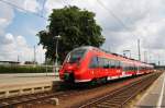 Hier 442 709-2 als RB43 (RB28888) von Cottbus nach Calau(NI), bei der Ausfahrt am 11.7.2014 aus Cottbus.